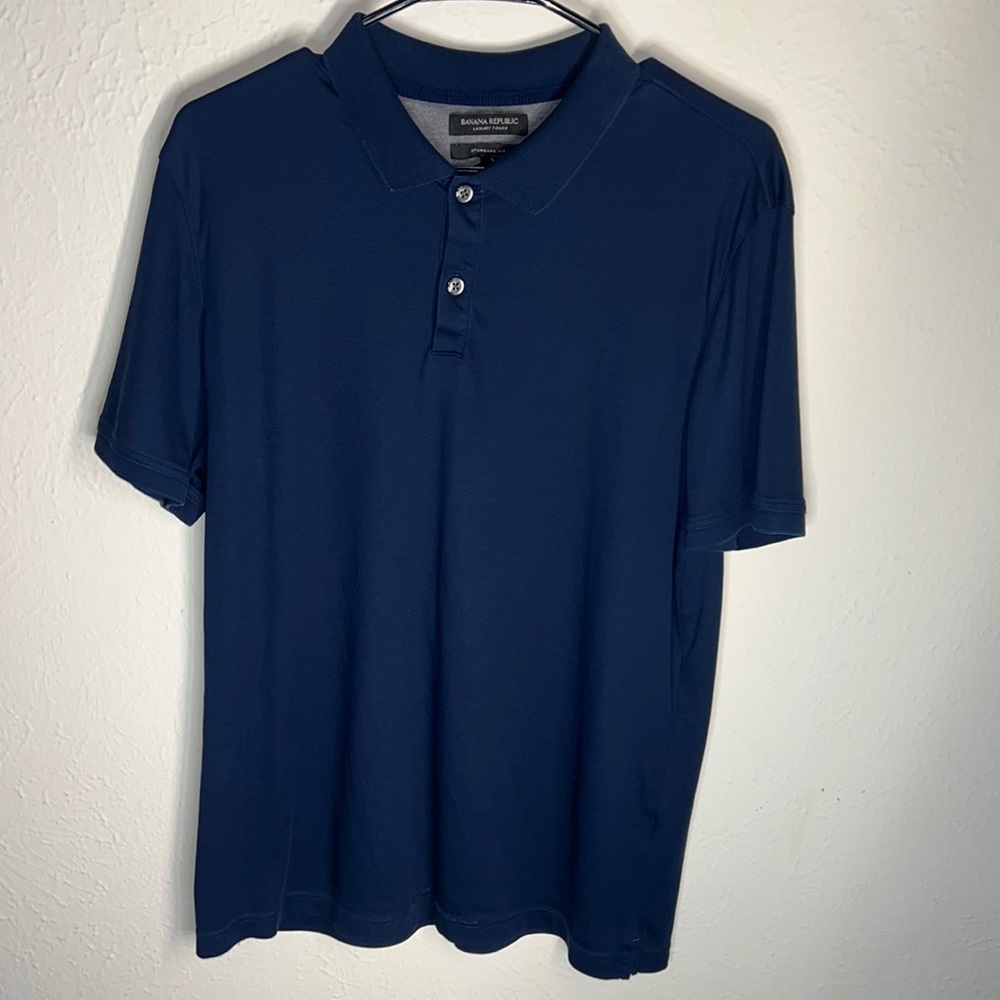 Banana Republic, Navy Blue, Button Up Polo Shirt